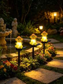 1pc Green Frog Solar Ground Stake Light, Resin Figurine LED Lawn Lamp, Waterproof Landscape Decor Light For Garden, Yard, Patio, Backyard, Camping - Multicolor - View 2