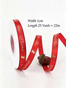 1pc Christmas Gift Wrapping Ribbon, Red Green Gold Striped Ribbon, Festive Holiday Ribbon For Gift Wrapping, Christmas Tree, Wreath, Garland, Present Packaging, DIY Crafts, Party Supplies, Christmas Decorations & Home Decor - A - View 13