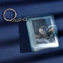 1pc Mini Photo Album Keychain Pocket 1" 2" Photo ID Card Storage Book Transparent Mini Card Album - A - View 8