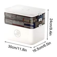 3-Layer Large Capacity Transparent Minimalist Medical Medicine Storage Box, Waterproof Sealed With Compartment Design, Handle, Home Desktop Bathroom Countertop First Aid Medicine Box, Multi-Functional Multi-Layer Portable Handheld First Aid Bag, Family Medical Storage Box, Outdoor Travel Emergency Medicine Organizer, Nurse Car Storage Tool, With Lid Moisture-Proof Lock Compartment Tool Box, Camping Business Trip School Dormitory Home Backup Medicine Box, Plastic Multi-Functional Large Size Organizer Box, Dust-Proof Storage Box - Multicolor - View 13