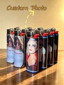 1/2/5/10pcs Customized Personalized Photo Lighter Packaging Stickers (Lighter Not Included), Upload Your Photo And Personalized Pattern To Create Exclusive Design, Decorate And Beautify Pocket Lighter Appearance, Can Print Brand Logo And Merchant Slogan - Multicolor - View 2