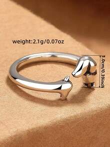1pc Fashionable Ring Women Wedding Engagement Party Jewelry Valentine's Day Gift - Silver - View 6