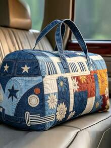 Dedoo Women's Quilted Duffle BagFloral Patchwork PrintCotton FabricTop ...