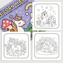 1pc Magic Unicorn Coloring Book, 24 Pages Of Fun Cartoon Patterns, Cute Coloring Book For Kids, Back To School, New Year, Christmas, Birthday Holiday Party Gift Choice - Unicorn Coloring Book - View 5