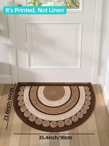 DAJIANG 1件裝戶外半圓形3D仿麻布印花歡迎地墊，TPR底背防滑地毯，適用於浴室、室內、走廊、臥室、客廳、床邊，可機洗易清潔玄關墊，秋季居家裝飾 - 彩色 - 查看 13