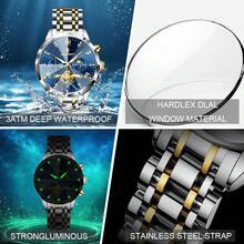 POEDAGAR Luxury Men's Watch, Crafted From Waterproof Stainless‑Steel With Chronograph Function. Fashion‑Exquisite Look, Ideal For Daily Wear And Gifti - Gold - View 6