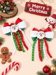 2pcs Christmas Curly Tassel Hair Clips For Girls /Elk Decor Alligator Clips Delicate Christmas Gift Hairpins Cute Sweet Party Kids Hair Accessories - Multicolor - View 2