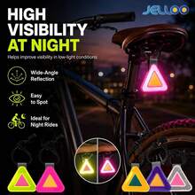 JELLOO Reflective Triangle Pendant, Triangle Sticker, Suitable For Night Cycling, Road Bike/Mountain Bike/City Bicycle, Easy To Peel And Stick Adhesive Backing, Can Be Attached To Rear Rack And Bike Frame - Multiple Styles - View 1
