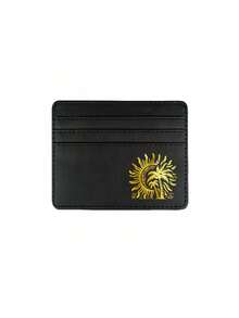 Multi-Slot Printed Card Wallet, Gold Sun And Coconut Tree Pattern Fashionable High-End Wallet, Multi-Card Slot Card Storage Bag, Lightweight Thin Bank Card And ID Card Storage Small Bag, Portable Compact Coin And Card Holder, Unisex Card Sleeve, Daily Travel Commute Personal Document Card Holder, Unique Teacher's Day Gift, Birthday Gift, Holiday Gift, Party, Wedding, Back To School, Middle East National Day Gift For Friends, Family, Lovers - Multicolor - View 16