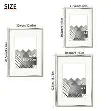 Mosearon 1pc/2pcs/3pcs/4pcs A3 Photo Frame, Classic Silver Rectangular 30x40cm Picture Frame, A4 Photo Frame, Poster Frame, No Mat, Suitable As Vacation Gift For Friends And Family, Can Be Hung Horizontally Or Vertically - Silver - View 3