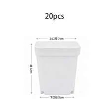 30/20/10/2pcs White Square Planters With Drainage Feet, Anti-Root Rot, Succulent Seedling Pots, Indoor Desktop Green Plant Planting Small Square Pots - A - View 14