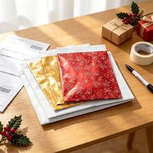 Gift Packaging Bags, 4 Styles Christmas Self-Sealing Laminated Gift Bags, Suitable For Candy, Snacks, Small Gift Packaging, Red, Gold, Blue, Silver Design, Perfect For Christmas Party Atmosphere - Multiple Styles - View 4