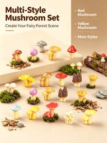 32/16/8pcs Mini Resin Mushrooms, Suitable For Outdoor Home Decor, Cake Decoration, DIY Crafts And Micro Landscape Plant Pot Accessories, Landscaping... - A - View 8