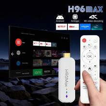 Stick TV Android 14 Smart Control Baru, Kontrol Suara, 4K Ultra HD, RAM 2GB ROM 16GB, Chip AllWinner 64-Bit, USB Type-C 3D, Wi-Fi 6 Dual-Band 2.4/5GHz, Wireless 5.0, Antarmuka Kontrol Cerdas, Port Mini USB - Hitam - View 1