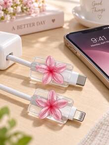 Protector de cable de carga - Funda de plástico duradero para cable de carga con diseño de patrón floral multicolor, resistente a arañazos y a prueba de golpes, adecuado para cables de datos de teléfono, protege los cables de datos de daños, protector de cable de carga - Multicolor - Ver 2