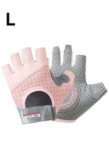 Ueasy 2pcs Women's Non-Slip Half-Finger Fitness Gloves, Breathable Micro-Pore Material & Gel Palm Padding, Adjustable Hook & Loop Wrist Strap, Multi-Function Gloves Suitable For Weightlifting, Cycling, Pull-Up Training - Multicolor - View 30
