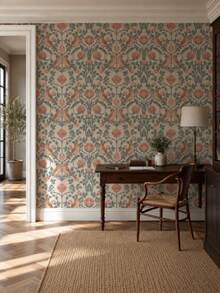 SUPSTICKER Vintage Botanical Bird Peel & Stick Wallpaper, Removable PVC Wall Decor For Bedroom, Living Room & Reading Corner - Flowers - View 6