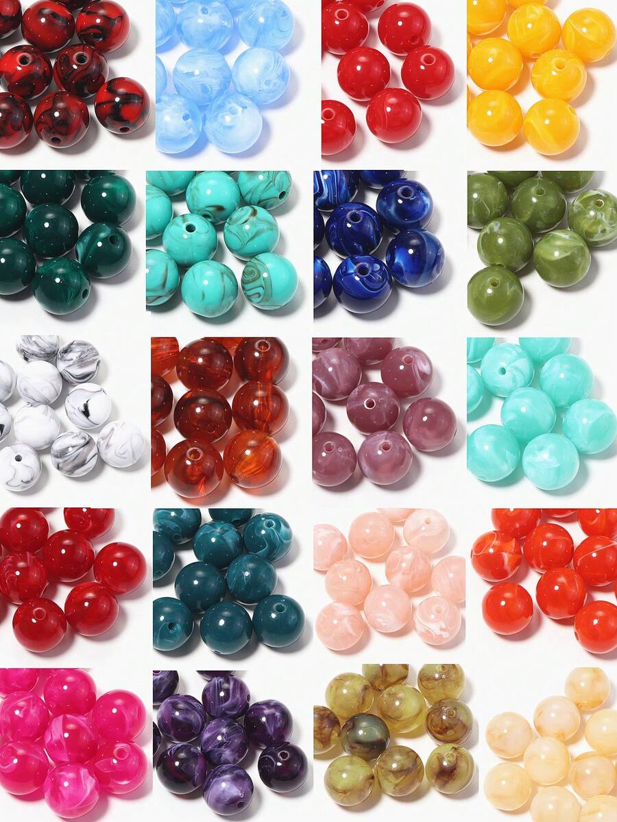 20pcs/Pack 20mm Acrylic Dual-Color Cloud Gradient Beads DIY Handmade Phone Chain Keychain Bag Charm Clothing Belt Decoration Large Diameter Beads
