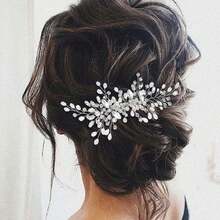 1pc Shiny Plant Elegant Party Iron Hair Comb Bridal Wedding Hair Accessory All Seasons - Color - View 3