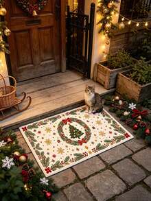 1pc Pine Christmas Tree Runner Rug, Hallway Long Carpet, Area Rug, Living Room Home Decor, Room Decoration, Washable Carpet, Christmas Gift - Pine Christmas Tree - View 3
