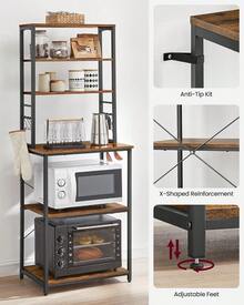 Storage Island & Carts - Rustic Café + Black. - View 3