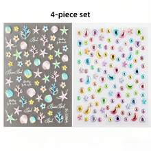 10/8/6/4/2pcs Rainbow Glitter Rhinestone Stickers, Self-Adhesive Rhinestone Design, Suitable For Makeup, Clothing, Valentine's Day, Holiday Party, Concert Makeup, Face Decoration, Halloween Costume - Multicolor - View 14