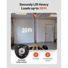 Polipasto de Cadena Manual, Polipasto de Polea Resistente con Cadena Galvanizada G80 Mejorada, Altura de Elevación de 6 m Carga de 1 T para Garaje, Almacén y Maquinaria Automotriz, Naranja - 11,6 kg - Ver 3