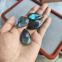 1pc/2pcs/4pcs Of Natural Blue Labradorite In A Waterdrop Shape, Ideal For Creating Your Own Jewelry Or As Holiday Presents - Multicolor - View 11