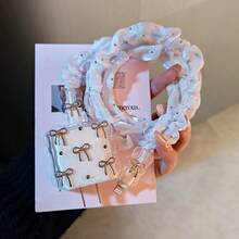 Silver Bowknot Charger Protective Sleeve Apple Type-C Data Cable Anti-Breakage Protective Sleeve Phone Charger Head Cable Wrap Set - Pink - View 6