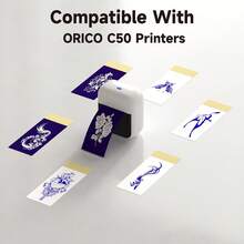 [Tattoo Transfer Paper] 2" Tattoo Transfer Paper, Compatible With C50 Printers, 130Mm/5.12In, 50Mm/1.97In, Multiple Ways To Combine, Skin-Friendly, Transfers Clearly, And Saves Paper For Small Designs - View 3