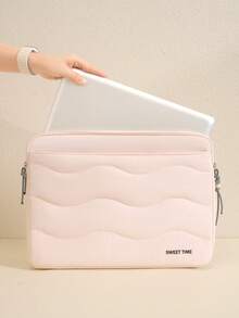 Women's Quilted Laptop Bag, Thickened Computer Tote Bag With Shoulder Strap, Large Capacity Shockproof Tablet Bag, Casual Neutral Style, Suitable For Teachers And Students As Storage And Organizer Bag, Suitable For Male And Female Students And Teenagers - Multicolor - View 8