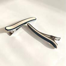 2pcs Acetate Minimalist Korean Style Alloy Duck Bill Hair Clips - Multicolor - View 3