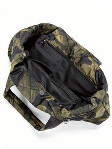 Camouflage Large Capacity Portable Clothing Bag, Lightweight Shoulder Tote For Outing Work School - Multicolor - View 7