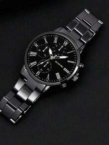 1pc Men's Business Alloy Steel Strap Watch, Ideal Father's Day Gift - Silver - View 6