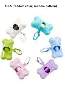 6-Pack [No Waste Bags Included] Hands-Free Pet Waste Bag Dispenser - Durable Bone-Shaped Holder; Ideal For Outdoor Dog Walking, Training, And Travel - Essential Accessory For Dogs And Cats. - Multicolor - View 11