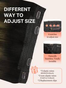 DOORES 12-22 Inch Halo Human Hair Extensions With Transparent Headband Invisible Wire, Seamless Real Remy Hair Adjustable Removable Clips - S1B/19/1B - View 3