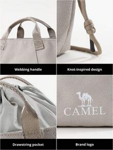CAMEL CROWN 中性輕便斜跨胸包，休閒單肩背包，適合工作與戶外旅行 - 卡其色 - 查看 3