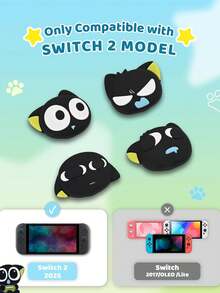 GeekShare 4pcs Cute Luo Xiaohei Emotional Design Silicone Joycon Thumb Grip Protective Covers For Switch 2 - View 1