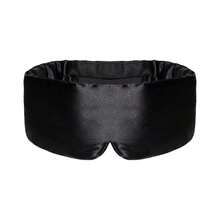 100% Mulberry Silk Sleep Mask, Unisex, With Adjustable Strap, Full Size Large Sleep Mask, Completely Blocks Light, Suitable For Overnight Sleep, Travel And Napping, Dark Color - Black - View 8