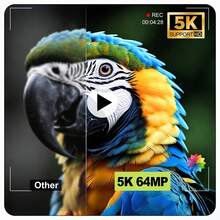 NBD 5K 64MP 数码相机，Vlog 相机，带翻转屏、内置闪光灯，支持自拍和夜景模式，配备广角和微距镜头，多镜头套装，是初学者的完美礼物 - 查看 4