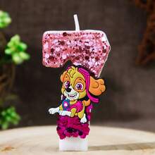 Paw Patrol Creative Dog Team Cartoon Sky Sequin Number Candles 0-9, Birthday Cake Decoration Candles Party - Multicolor - View 34