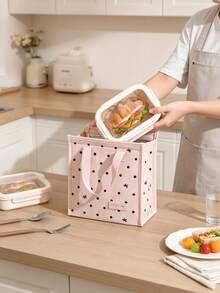 1Pc Minimalist Meal Bag,Portable Lunch Box,Handheld Lunch Bag,Student Portable Bento Bag,Work Lunch Bag,Back To School Supplies,Commute Essential - Multicolor - View 7