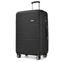 Travel Luggage Set 3 Piece Hard Shell Suitcase With Spinner Wheels TSA Lock Cabin Carry On 20 Inch 24 Inch Medium 28 Inch Large ABS+PC Case Black - Black - View 14