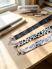 1pc Vintage Leopard Print Lanyard With Metal Buckle, Long Neck Strap For Student Campus ID Card, Badge, Phone, Keys, Gift Or Daily Use - Multicolor - View 5