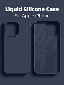 新款液態矽膠午夜藍手機殼，適用於 iPhone 18 Pro Max、Apple 16、15、14、13、12、17 Pro Max、17 Pro、17，柔軟防震純色極簡智慧型手機保護殼 - 藏蓝色 - 查看 8