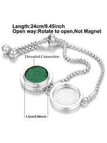 New Life Tree Essential Oil Aromatherapy Bracelet, Alloy Stainless Steel Material, Men's Fragrance Pendant Bracelet, Adjustable Wristband, Aromatherapy Accessory - Silver - View 6