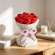 3500PCS Small Particle Building Blocks, Holiday Gift For Friends And Family, Rose Flower Model, Puzzle, 3D Toy, Valentine's Day Style, High Difficulty Adult DIY Toy, Suitable For Indoor Decoration And Home Decor - Multicolor - View 6
