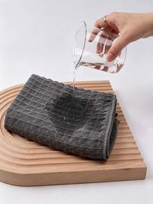 1/2/4pcs Plaid Kitchen Towels, Square Dish Cloths, Solid Color, Highly Absorbent And Durable, Suitable For Tableware And Countertops, Ideal For Drying Dishes And Hands - Multicolor - View 4