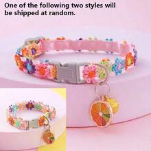 Cute Romantic Floral Pet Collar With Bell And Pendant, Adjustable Buckle Design For Quick Release, Suitable For Cats And Dogs Daily Indoor Wear, All-Season Pet Accessory - Multicolor - View 13