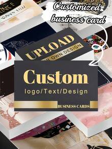 Custom Business Cards, Double-Sided Printing, Custom Greeting Cards, Thank You Cards, Upload Design, Custom Nail & Hair Salon Business Cards, Reward Cards, Membership Cards, Small Business Cards, QR Code, Can Print Company Logo And Text, Personalized Customization. - Multicolor - View 1